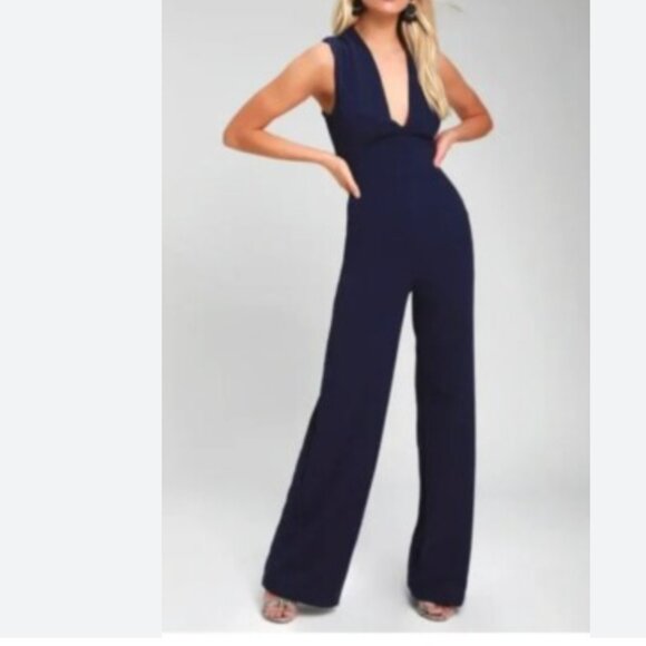 Lulus Pants - LULUS Thinking Out Loud Black Criss Bross Backless Jumpsuit size large